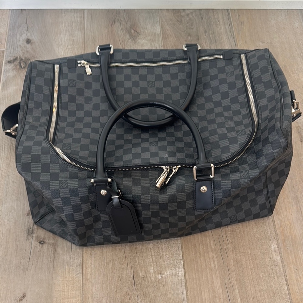 Checkered Black Men's Bag